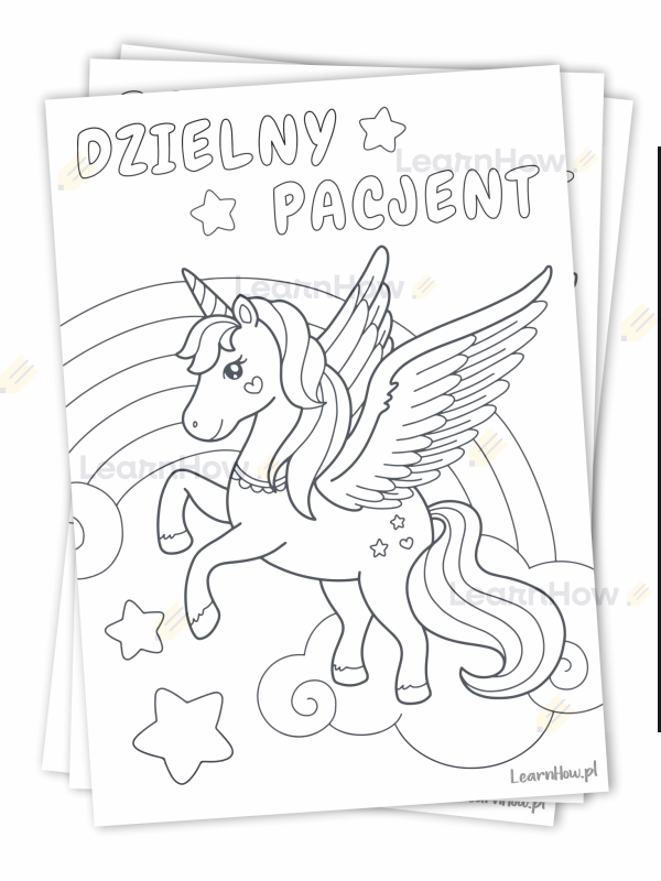 Dzielny pacjent kolorowanka dla dzieci - kolorowanka a5 jednorożce.png
