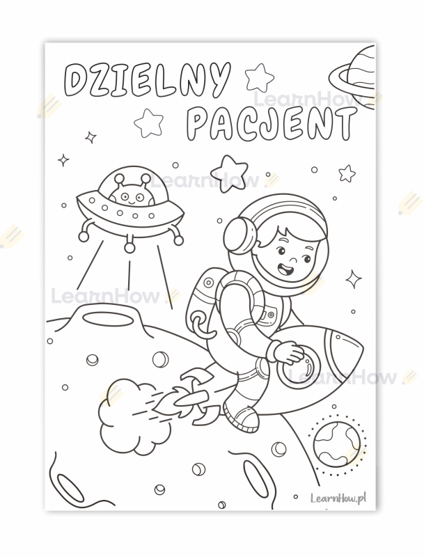 Kolorowanka - dzielny pacjent, zestaw kolorowanek dla małych pacjentów - kosmonauta.png
