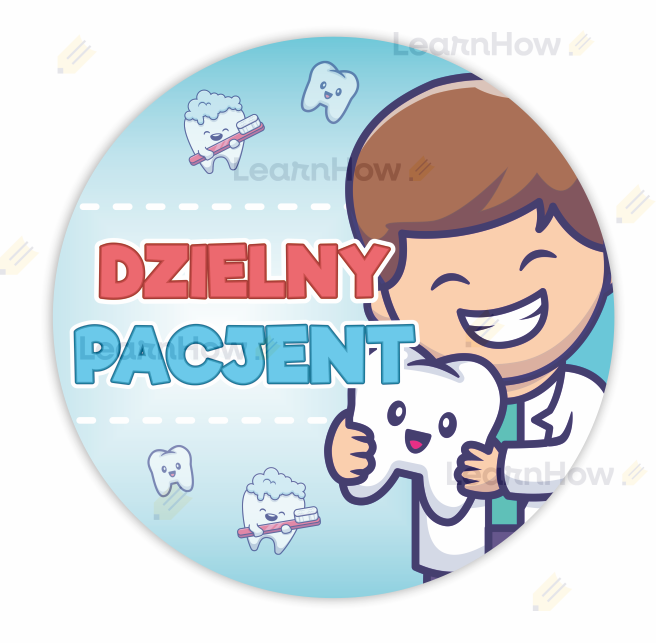 Dentysta, stomatolog - naklejki motywacyjne dzielny pacjent - duży zestaw.png