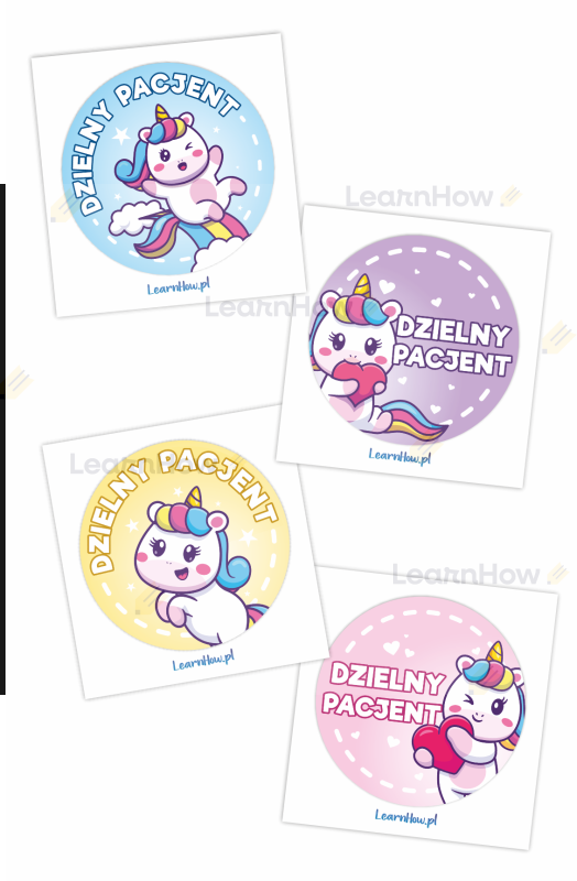 Dzielny pacjent - jednorożce - małe naklejki jednorożce dla dzieci - naklejki dzielnego pacjenta dla dzieci.png