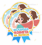 MEDAL PAPIEROWY - NAJLEPSZA KOBIETA NA ŚWIECIE (4 sztuki)