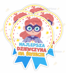 MEDAL PAPIEROWY - NAJLEPSZA DZIEWCZYNA NA ŚWIECIE (4 sztuki) 