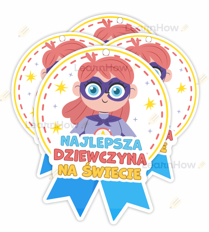 Najlepsza dziewczyna na świecie - medal papierowy dla najlepszej dziewczyny na świecie - dzień kobiet.png