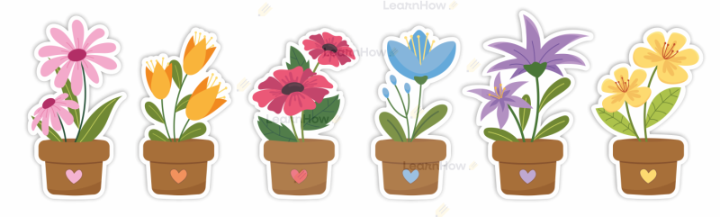 Dekoracja na wiosnę - kwiaty w doniczce - dekoracyjne kwiatki - dwustronne.png