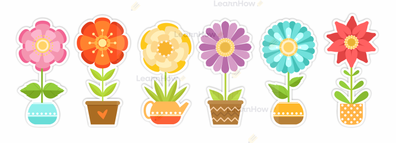 Kwiaty doniczkowe - kwiaty w doniczkach dekoracja do szkoły, przedszkola, żłobka.png