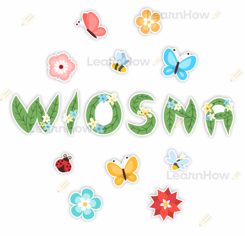 Dekoracja wiosna - dekoracja napis wiosna - dekoracja wiosenna kwiatki, motylki, pszczółki.png