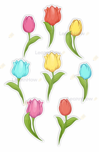 OZDOBY OKIENNE WIOSNA -  TULIPANY 02 (dwustronne)