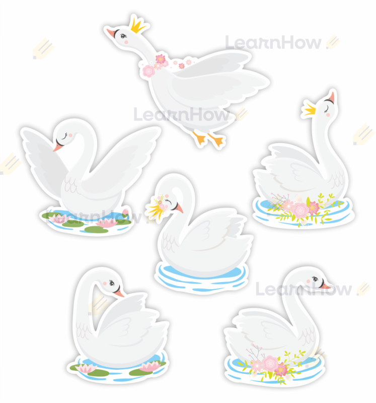 Dekoracja łabędzie dwustronne - dekoracja wiosna, ozdobne łabędzie.png