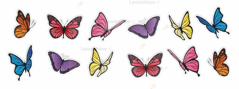 Dekoracja wiosenna - duży zestaw motyli - motyle dwustronne - ozdoby na wiosnę.png