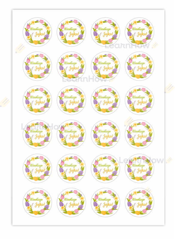 Naklejki wielkanocne arkusz - Naklejki na Wielkanoc - Wesołego jajka.png