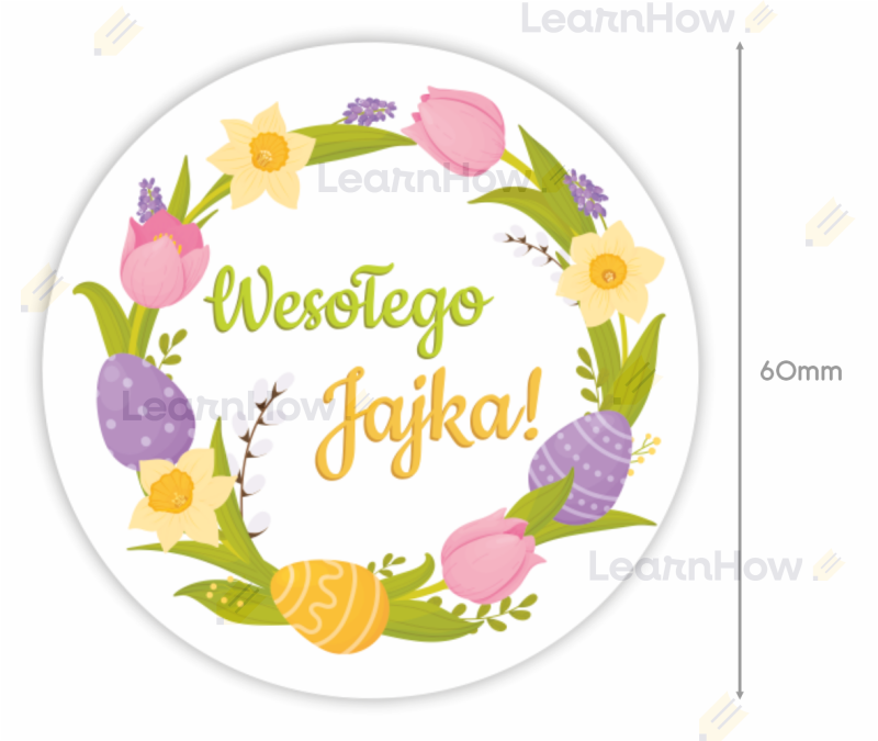 Wesołego jajka 60 mm Naklejka - Naklejki Wielkanocne - Wesołych świąt Wielkanocnych.png