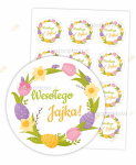 NAKLEJKI WIELKANOCNE - WESOŁEGO JAJKA (12 szt., 60mm) 