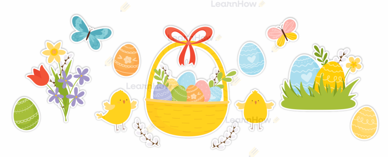 Wielkanoc - kompozycja dekoracyjna - dekoracje na wielkanoc - pisanki jajka wielkanocne.png