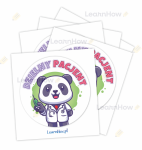 NAKLEJKI DZIELNY PACJENT - PANDA (60 sztuk, 40mm) 