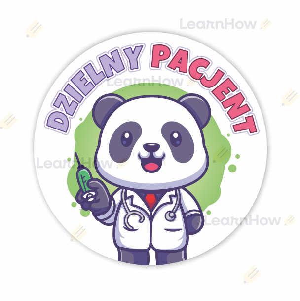 Naklejki Dzielny Pacjent 40 mm - Zestaw naklejek Pandy.png