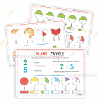 PLANSZE EDUKACYJNE - UŁAMKI ZWYKŁE (zestaw 3 plansz) 