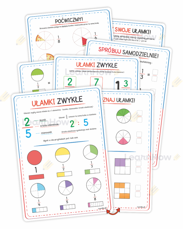 Plansze edukacyjne - karty pracy - ułamki zwykłe - karty pracy matematyczne - ułamek zwykły.png