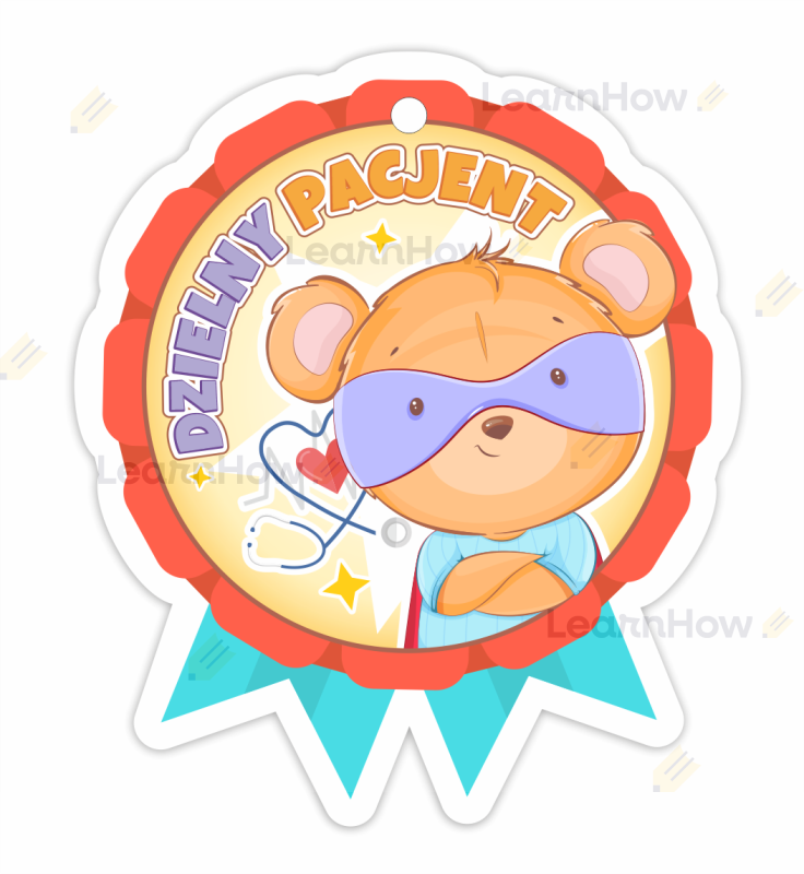 medal papierowy dzielny pacjent - miś - medal dla małego dzielnego pacjenta.png