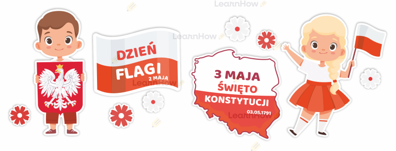 Dekoracja majowa - święto konstytucja 3 maja, święto flagi.png