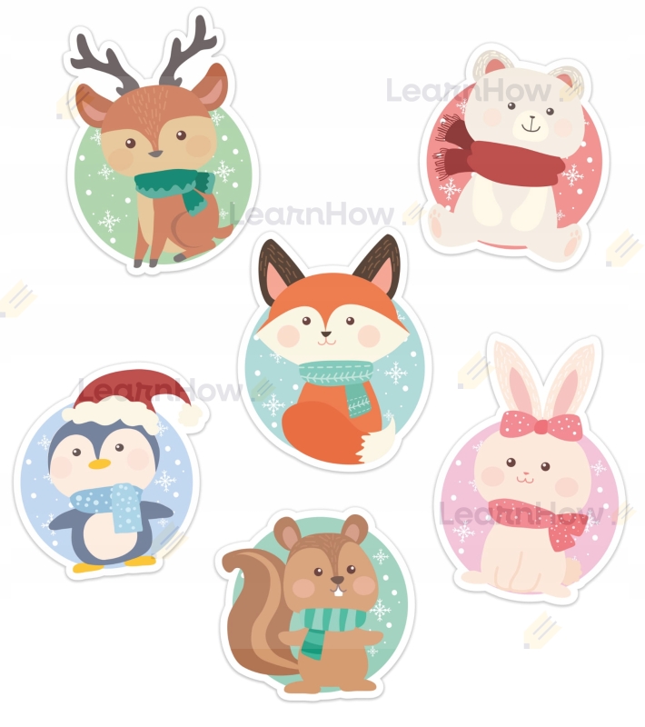 Zimowe zwierzaki - dekoracja zimowa - dekoracja świąteczna.jpg