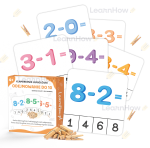 KLAMERKOWE ZADANIA - ODEJMOWANIE DO 10 (20 kart + 15 klamerek)