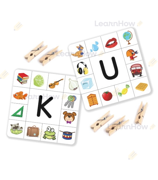 Klamerkowa układanka, zadania klamerkowe literki, pomoce edukacyjne