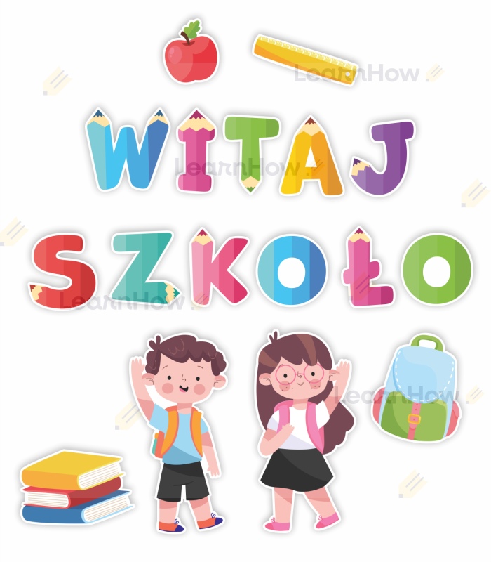 Dekoracja Witaj szkoło - kredki napis duży - DUŻE LITERY WITAJ SZKOŁO - NOWY ROK SZKOLNY.png