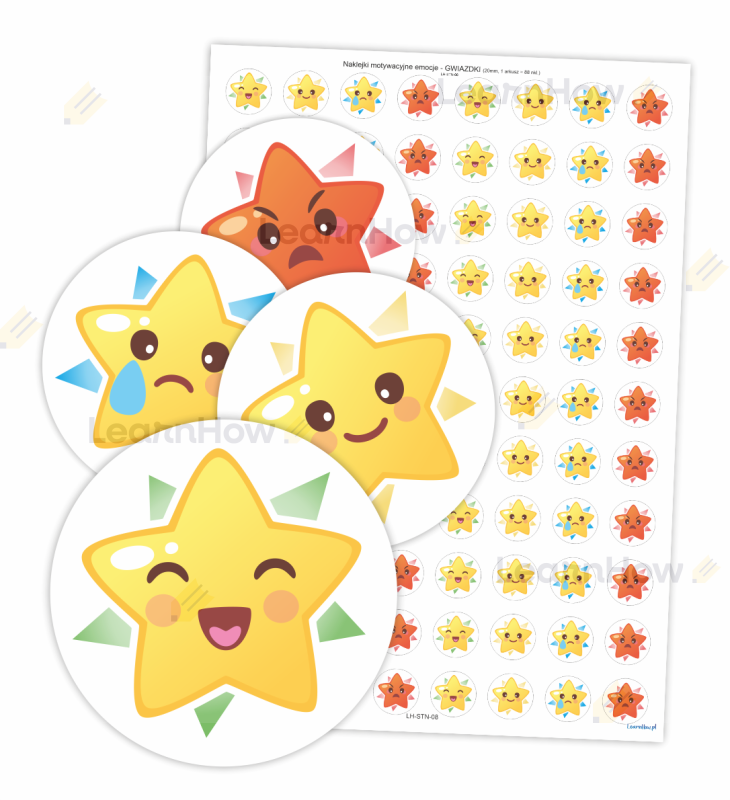 Naklejki emocje, nastroje - gwiazdki - gwiazdy naklejki motywacyjne szkolne, naklejki przedszkolne, dla dzieci.png