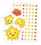 NAKLEJKI MOTYWACYJNE  - SŁONKA (88 sztuk, 20mm) 