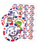 NAKLEJKI MOTYWACYJNE  - ANGIELSKIE ZWIERZĄTKA 01 (48 sztuk, 40mm)  