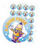 NAKLEJKI POCHWAŁY - ŁADNIE PISZĘ (24 szt., 40mm) 