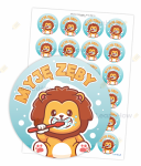 NAKLEJKI POCHWAŁY - MYJE ZĘBY (24 szt., 40mm) 