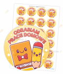NAKLEJKI POCHWAŁY - ODRABIAM PRACE DOMOWE (24 szt., 40mm)