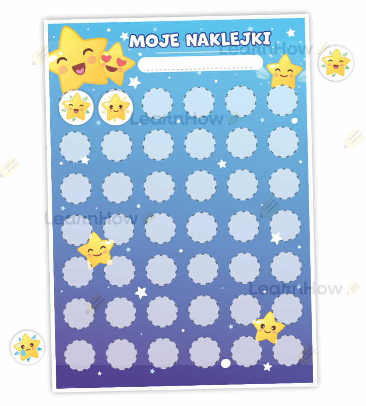 Karta na naklejki pochwały, karta motywacyjna na małe naklejki dla dzieci.png