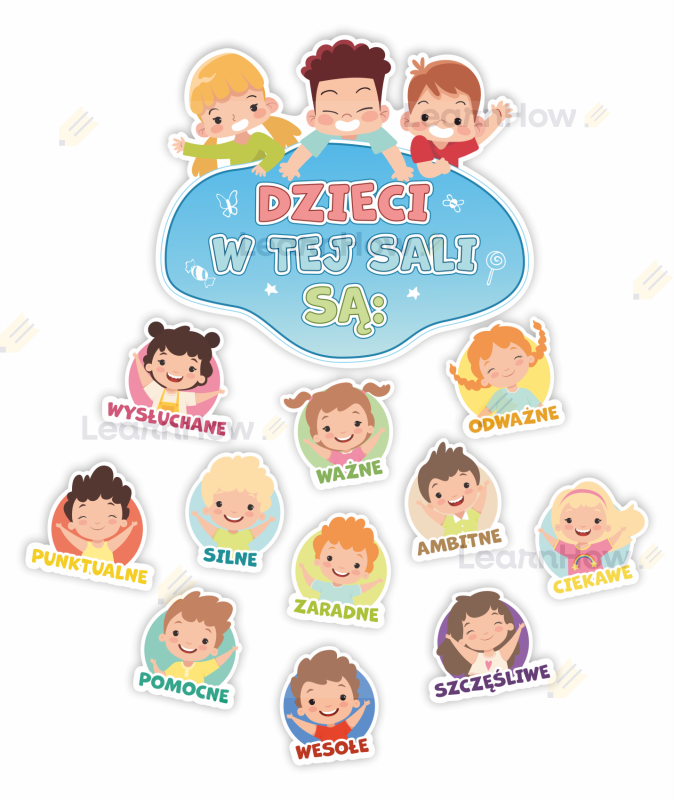Dzieci w tej klasie, dzieci w tej sali są - odważne, ważne, dekoracja na drzwi do sali.png