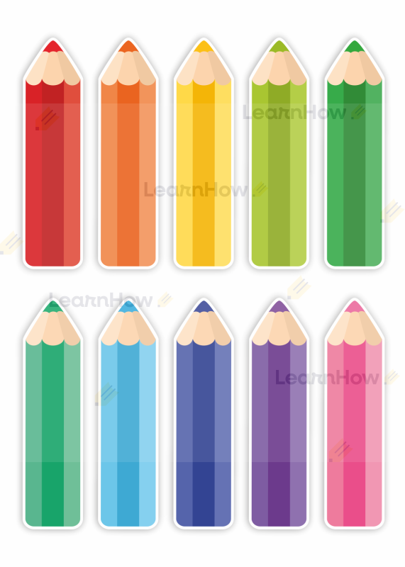 Duży zestaw kolorowych kredek do szkoły przedszkola - dekoracja ozdoba kredki.png