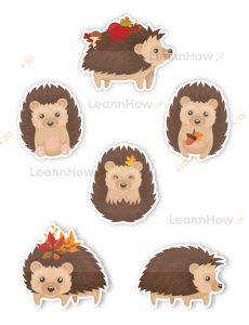 OZDOBY OKIENNE JESIEŃ -  JEŻYKI (dwustronne) 