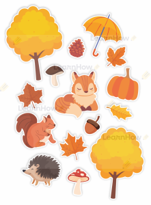 DEKORACJA OKIENNA - JESIENNA KOMPOZYCJA (dwustronne) 