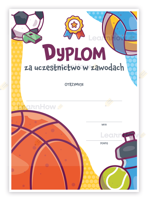 Dyplom sportowy uczestnictwo w zawodach sportowych.png