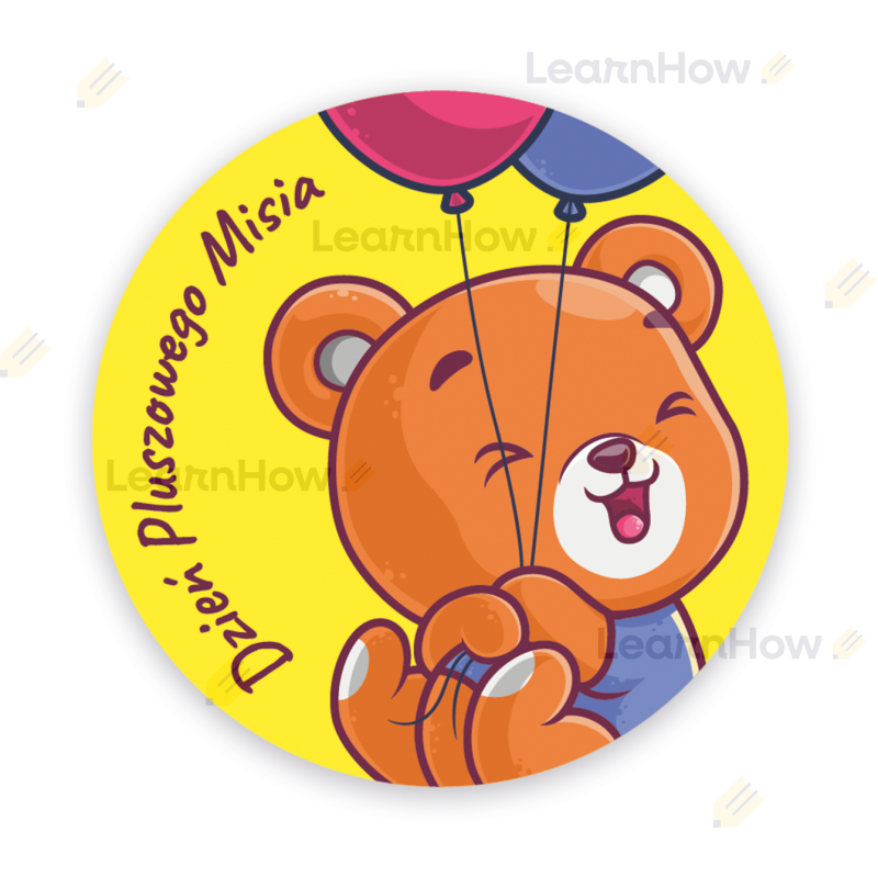 Naklejka - dzień pluszowego misia, pluszowe misie dla dzieci.png