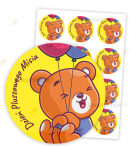 NAKLEJKI OKOLICZNOŚCIOWE - DZIEŃ PLUSZOWEGO MISIA 02 (24 sztuk, 60mm)