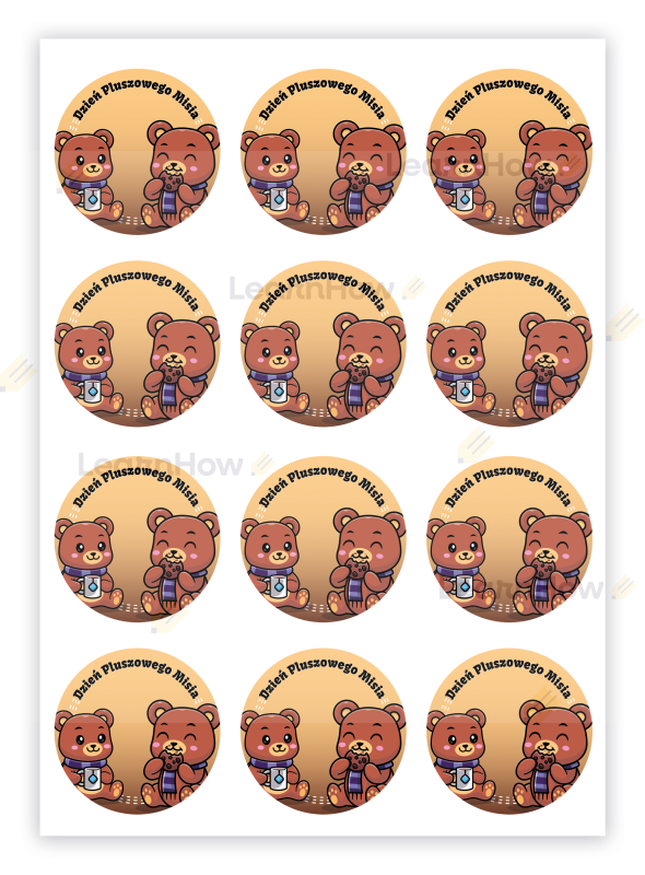 Naklejki dzień pluszowego misia w przedszkolu szkole, naklejki do przedszkola.png