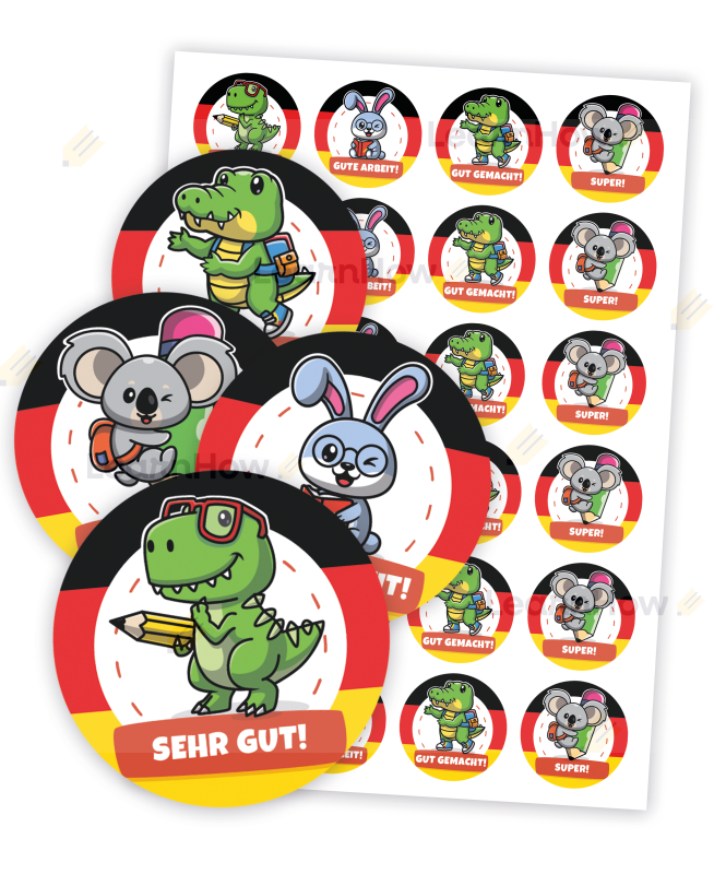Naklejki motywacyjne po niemiecku zwierzątka 01 niemiecki.png
