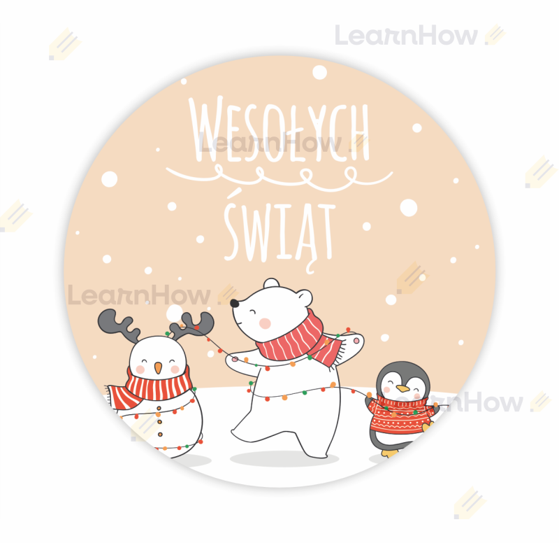 Wesołych świąt naklejka świąteczne zwierzaki elementy dekoracja.png