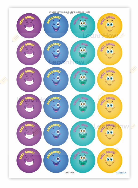 Naklejki motywacyjne buźki, naklejki po angielsku, naklejki great work.png