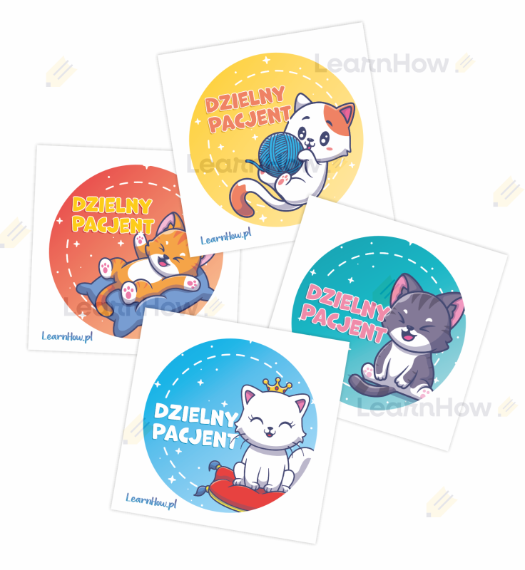 Naklejki dzielny pacjent, dzielny pacjent kotki - naklejki z kotkami.png
