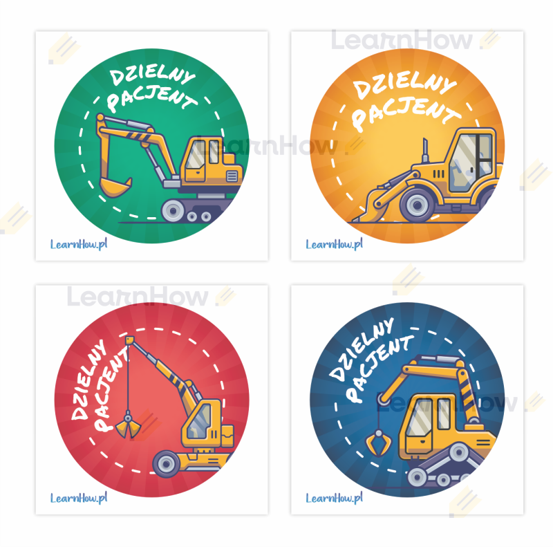 Dzielny pacjent naklejki koparki - naklejki z koparkami dla dzieci.png