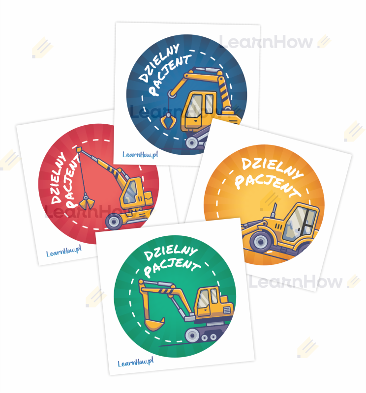 Koparki naklejki dla dzieci, dzielny pacjent, naklejki na sztuki, naklejki dzielnego pacjenta.png