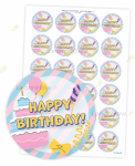 NAKLEJKI URODZINOWE - HAPPY BIRTHDAY! 01 (24 szt., 40mm) 