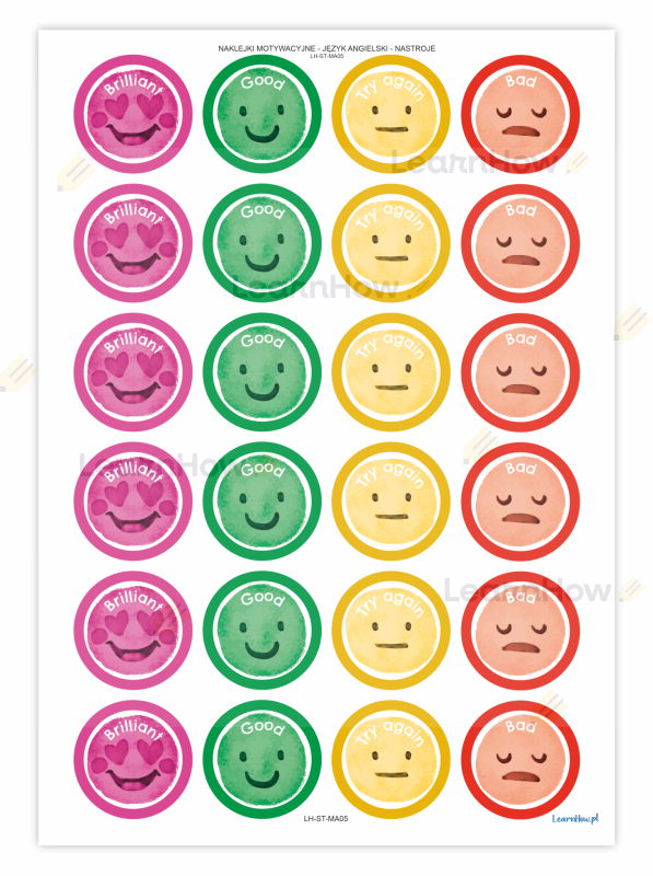 Naklejki nastroje, naklejki motywacyjne po angielsku, nastroje w języku angielskim.png
